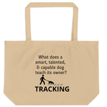 Load image into Gallery viewer, Dog Teaches Tracking X-Large Tote/ Shopping Bags