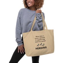 Load image into Gallery viewer, Dog Teaches Duck Herding X-Large Tote/ Shopping Bags