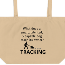 Load image into Gallery viewer, Dog Teaches Tracking X-Large Tote/ Shopping Bags