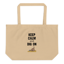 Load image into Gallery viewer, Keep Calm & Dig On Earthdog X-Large Tote/ Shopping Bags