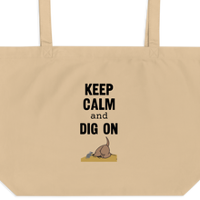 Load image into Gallery viewer, Keep Calm & Dig On Earthdog X-Large Tote/ Shopping Bags
