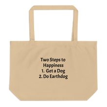 Load image into Gallery viewer, 2 Steps to Happiness Earthdog X-Large Tote/ Shopping Bags