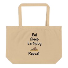 Load image into Gallery viewer, Eat, Sleep, Earthdog, Repeat X-Large Tote/ Shopping Bags