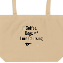 Load image into Gallery viewer, Coffee, Dogs, & Lure Coursing X-Large Tote/ Shopping Bags