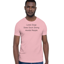 Load image into Gallery viewer, Loves Dogs, Does Dock Diving T-Shirts - Light