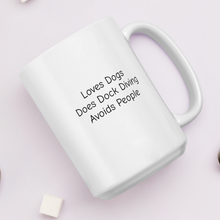 Load image into Gallery viewer, Loves Dogs, Does Dock Diving Mugs