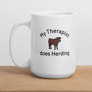 My Therapist does Cattle Herding Mugs