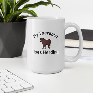 My Therapist does Cattle Herding Mugs