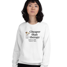 Load image into Gallery viewer, Russell Terrier Cheaper Than Therapy Sweatshirts - Light
