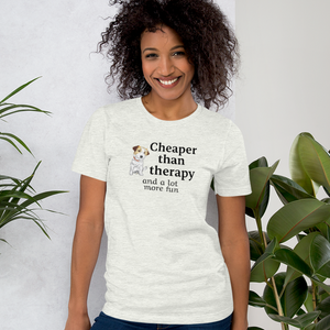 Russell Terrier Cheaper Than Therapy T-Shirts - Light