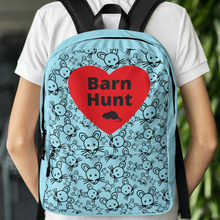 Load image into Gallery viewer, Allover Rats Head w/ Barn Hunt & Rat in Heart Backpack-Blue