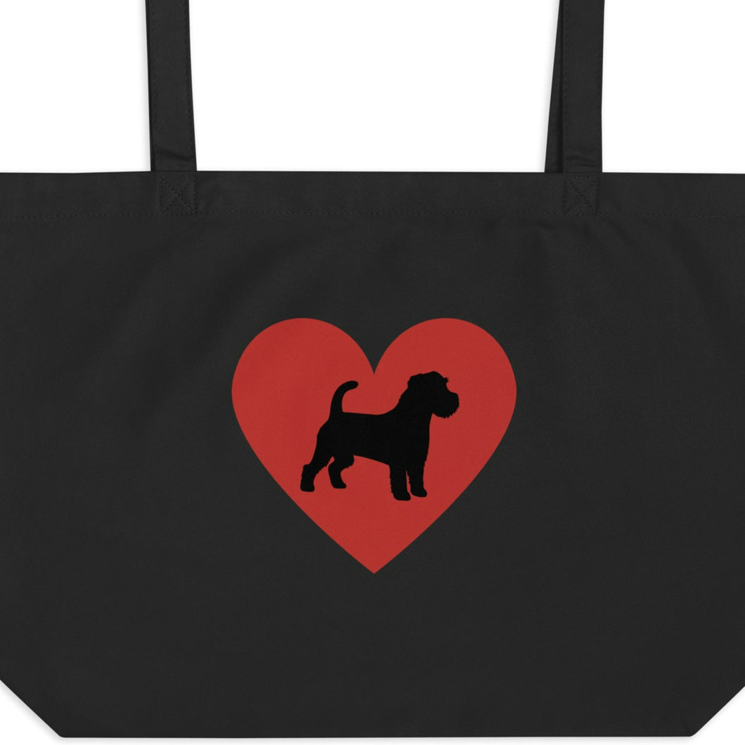 Russell Terrier in Heart X-Large Tote/ Shopping Bags