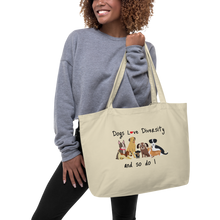 Load image into Gallery viewer, Dogs Love Diversity X-Large Tote/Shopping Bag - Oyster