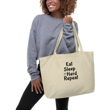 Load image into Gallery viewer, Eat Sleep Sheep Herd Repeat X-Large Tote/Shopping Bag - Oyster