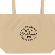 Load image into Gallery viewer, My Greatest Blessings Have 4 Paws (plural) X-Large Tote/ Shopping Bags
