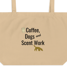 Load image into Gallery viewer, Coffee, Dogs & Scent Work X-Large Tote/ Shopping Bags