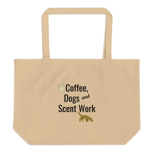 Load image into Gallery viewer, Coffee, Dogs & Scent Work X-Large Tote/ Shopping Bags