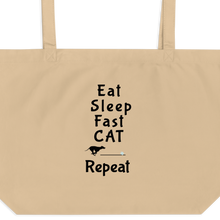 Load image into Gallery viewer, Eat, Sleep, Fast CAT, Repeat X-Large Tote/ Shopping Bags