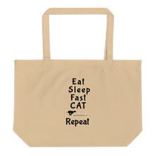 Load image into Gallery viewer, Eat, Sleep, Fast CAT, Repeat X-Large Tote/ Shopping Bags