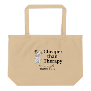 Russell Terrier Cheaper Than Therapy X-Large Tote/ Shopping Bags