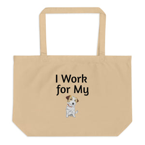 I Work for My Russell Terrier X-Large Tote/ Shopping Bags