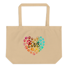 Load image into Gallery viewer, Love in Dog Paw Prints Heart X-Large Tote Bags