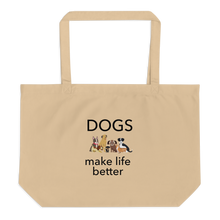Load image into Gallery viewer, Dogs Make Life Better X-Large Tote/ Shopping Bags