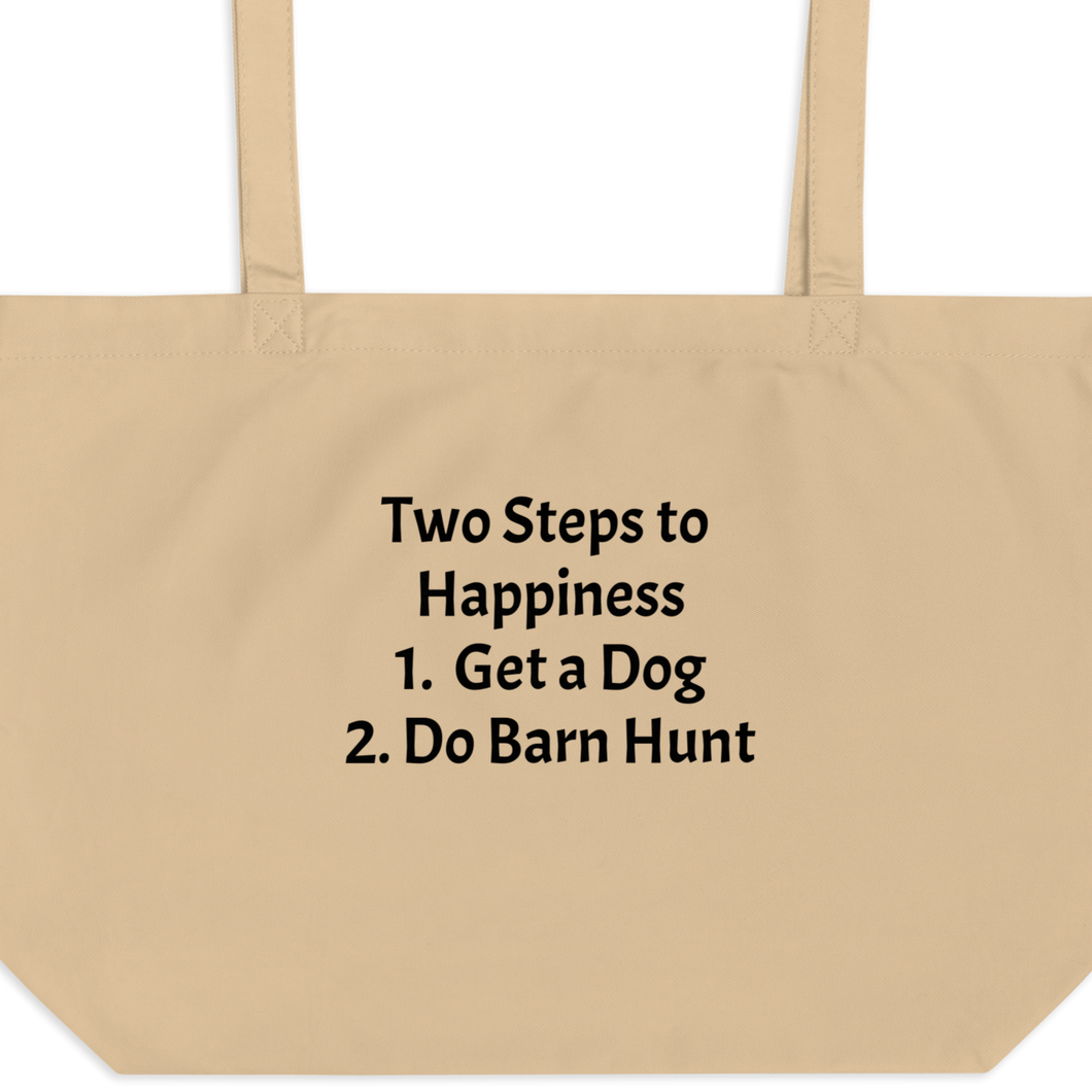 2 Steps to Happiness - Barn Hunt X-Large Tote/ Shopping Bags