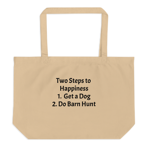2 Steps to Happiness - Barn Hunt X-Large Tote/ Shopping Bags