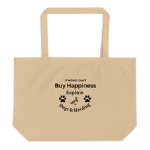 Load image into Gallery viewer, Buy Happiness w/ Dogs & Duck Herding X-Large Tote/ Shopping Bags