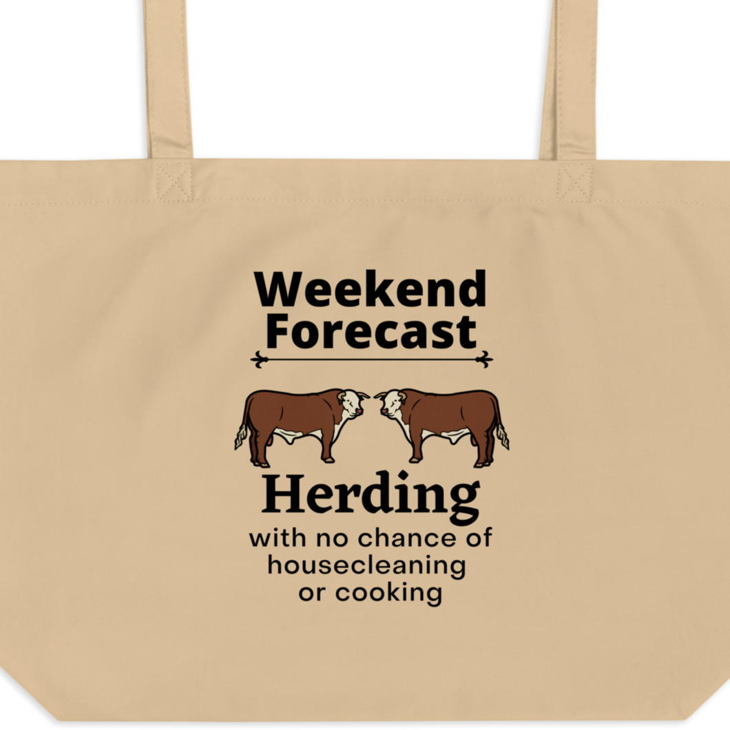 Cattle Herding Weekend Forecast X-Large Tote/ Shopping Bags