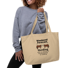 Load image into Gallery viewer, Cattle Herding Weekend Forecast X-Large Tote/ Shopping Bags