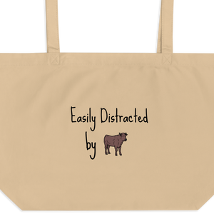 Easily Distracted by Cattle Herding X-Large Tote/ Shopping Bags