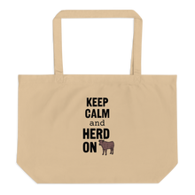 Load image into Gallery viewer, Keep Calm & Cattle Herd On X-Large Tote/ Shopping Bags