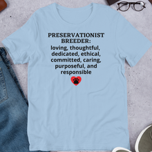 Load image into Gallery viewer, Preservationist Breeder Conformation T-Shirts - Light