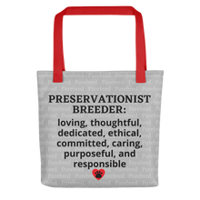 Load image into Gallery viewer, Allover Purebred & Preservationist Breeder Conformation Tote Bag-Lt. Grey