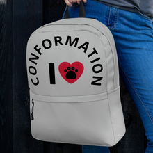 Load image into Gallery viewer, I Heart w/ Paw Curved Conformation Backpack-Grey