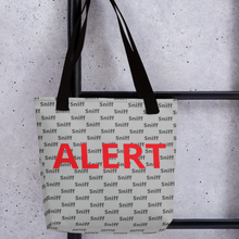Load image into Gallery viewer, Allover Sniffs & ALERT Nose Work/ Scent Work Tote Bag-Grey