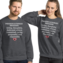 Load image into Gallery viewer, Preservationist Breeder Conformation Sweatshirts - Dark