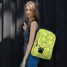 Load image into Gallery viewer, Allover Multi-Colored Tennis Balls & Paw Dog Backpack