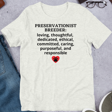 Load image into Gallery viewer, Preservationist Breeder Conformation T-Shirts - Light