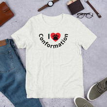 Load image into Gallery viewer, I Heart w/ Paw Curved Conformation T-Shirts - Light