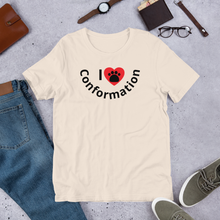 Load image into Gallery viewer, I Heart w/ Paw Curved Conformation T-Shirts - Light