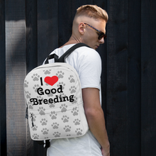 Load image into Gallery viewer, Allover Paws & I Heart Good Breeding Conformation Backpack-Grey