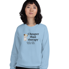 Load image into Gallery viewer, Russell Terrier Cheaper Than Therapy Sweatshirts - Light