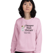 Load image into Gallery viewer, Russell Terrier Cheaper Than Therapy Sweatshirts - Light