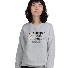 Load image into Gallery viewer, Russell Terrier Cheaper Than Therapy Sweatshirts - Light