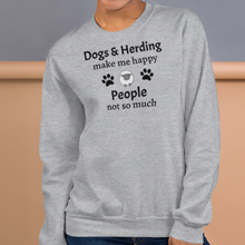 Load image into Gallery viewer, Dogs &amp; Sheep Herding Make Me Happy Sweatshirts - Light
