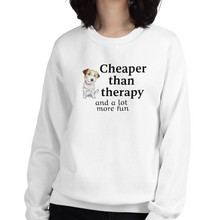 Load image into Gallery viewer, Russell Terrier Cheaper Than Therapy Sweatshirts - Light