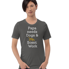 Load image into Gallery viewer, Papa Needs Dogs & Scent Work T-Shirts - Dark